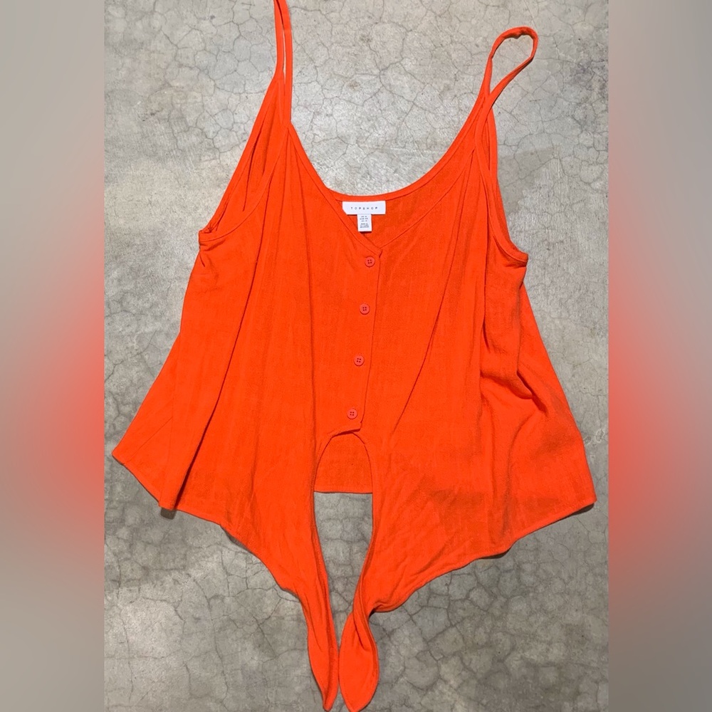 Orange Topshop Tie Top